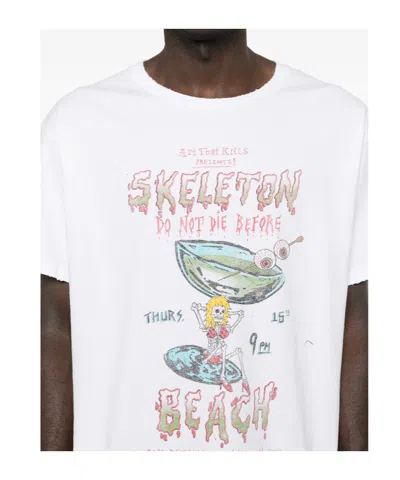 Gallery Dept. Dont Die Graphic Text Crew Neck T-shirt In White