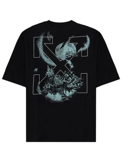 Off-white Logo Graphic Crew Neck Short Sleeve T-shirt In Black