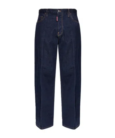 Dsquared2 Straight-leg Cotton Denim Jeans With Logo Detail In Animal Print