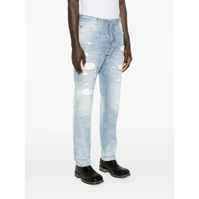 Dsquared2 Teddy Distressed Jeans In Blue
