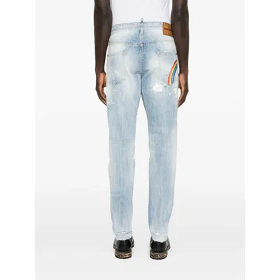 Dsquared2 Teddy Distressed Jeans In Blue