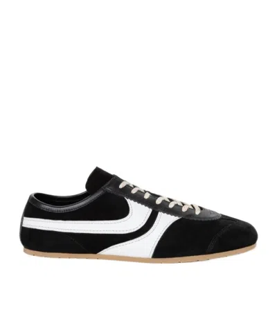 Dries Van Noten Sneakers Contrast Stitching Low Top Rubber Sole In Black