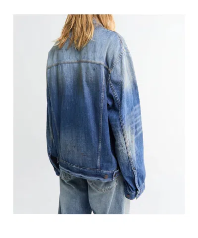 Acne Studios Long-sleeved Denim Jacket In Blue