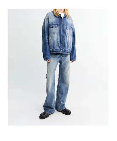 Acne Studios Long-sleeved Denim Jacket In Blue