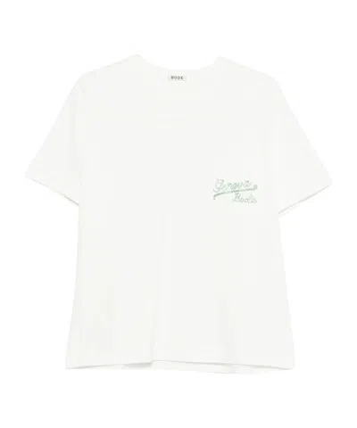 Bode Geneva Beaded Pocket T-shirt In White