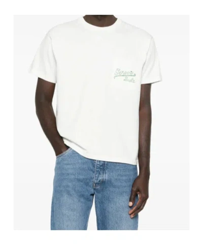Bode Geneva Beaded Pocket T-shirt In White