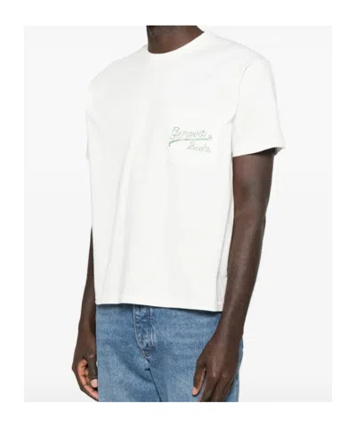 Bode Geneva Beaded Pocket T-shirt In White