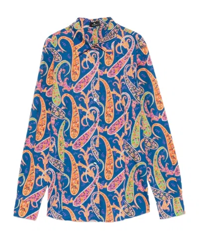 Etro Paisley-pattern Shirt In Blue
