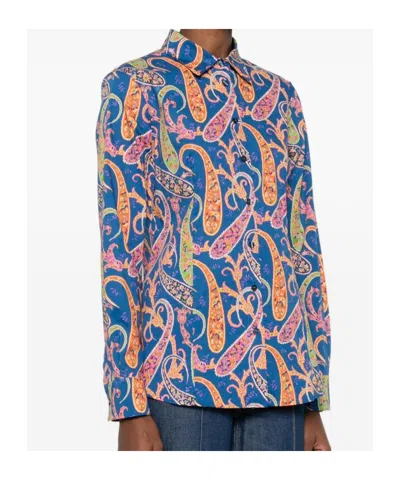 Etro Paisley-pattern Shirt In Blue