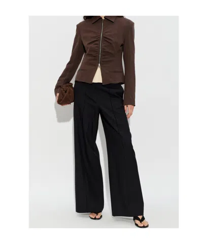 Iro Helvina Long Sleeve Tailored Blazer Jacket In Brown
