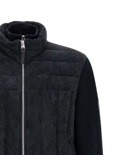 Mackage Blue Solid Wool Jacket In Black
