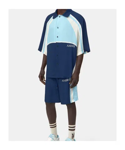Amiri Ma Quad Panel Camp Shirt In Blue