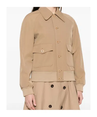 Apc Button-front Collared Bomber Jacket In Brown