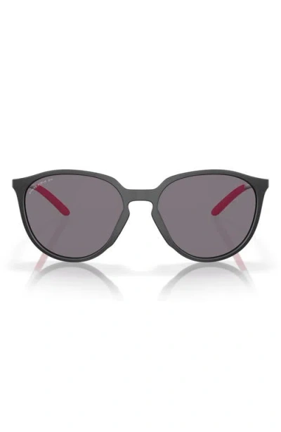 Oakley Sielo 57mm Polarized Round Sunglasses In Matte Black Ink