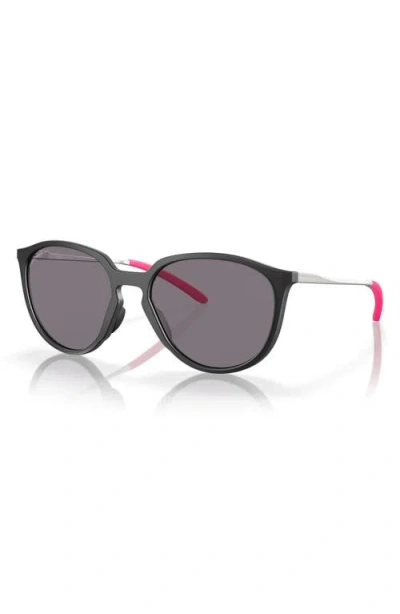 Oakley Sielo 57mm Polarized Round Sunglasses In Matte Black Ink