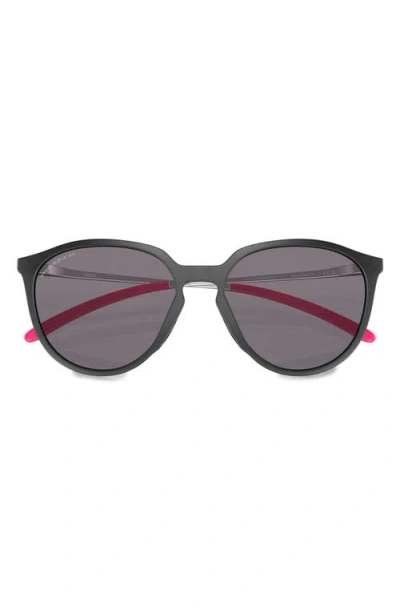 Oakley Sielo 57mm Polarized Round Sunglasses In Matte Black Ink