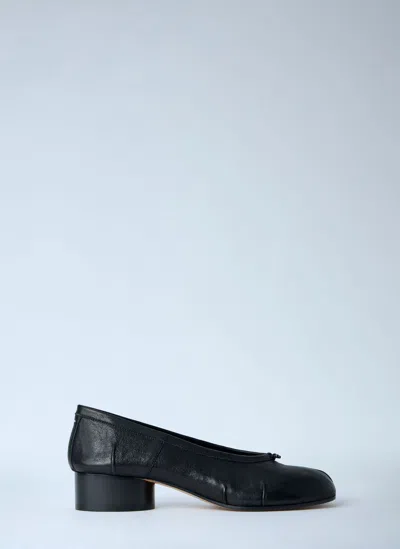 Maison Margiela Split-toe Design Black Lambskin Pumps With Calfskin Lining