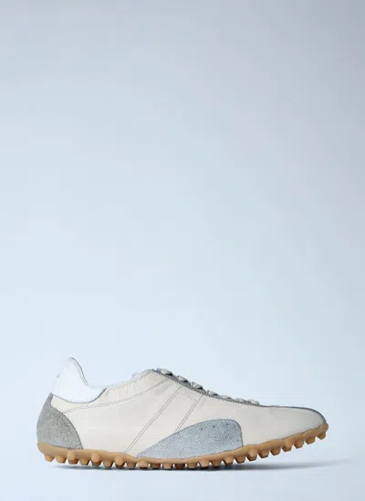 Maison Margiela Sprinters Beige Sneaker With Insert Design And Notched Sole In Leather Woman In Multi