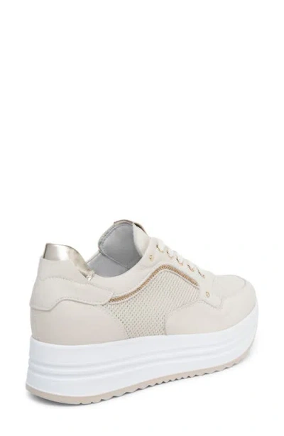 Nerogiardini Perfed Platform Sneaker In Neutral