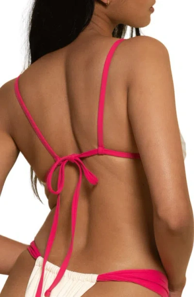 Montce Devin Rosa Bikini Top In Cream Raspberry Binded In Neutral