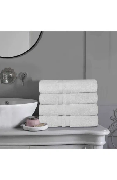 Superior Cotton Highly Absorbent Solid 4pc Quick-drying Bath Towel Set In Gray