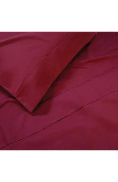 Superior Solid 300 Thread Count Percale Sheet Set In Burgundy
