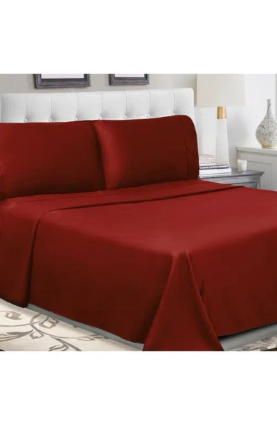 Superior Solid 300 Thread Count Percale Sheet Set In Burgundy