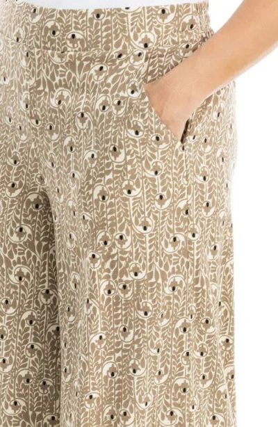 Max Studio Wide Leg Pull-on Crop Pants In Neutral