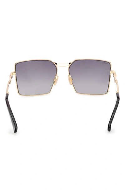Max Mara 58mm Gradient Rectangular Sunglasses In Gray