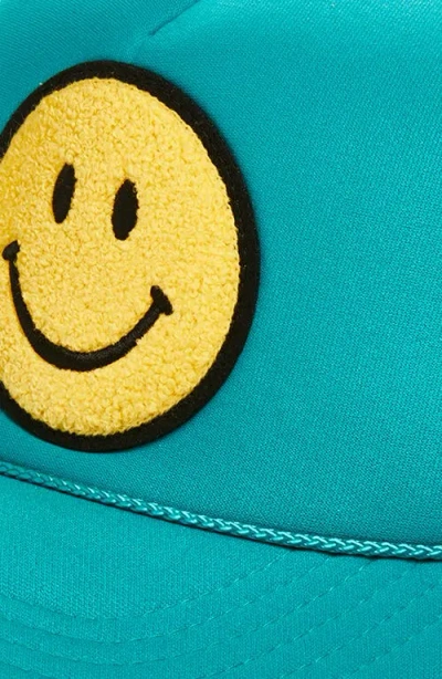 Local Beach Smiley Patch Trucker Hat In Blue