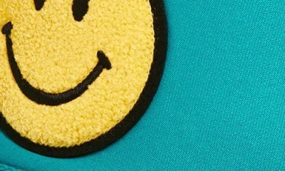Local Beach Smiley Patch Trucker Hat In Blue