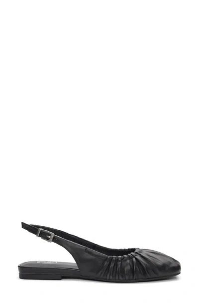 Ash Bibi Ruched Square Toe Slingback Flat In Black