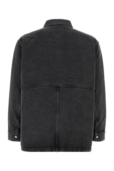 Needles Boxy Oversized Denim Jacket With Washed Black Finish In Black