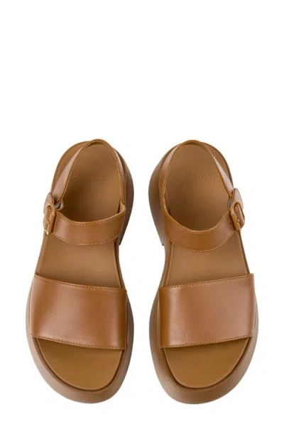 Camper Tasha Ankle Strap Wedge Sandal In Brown