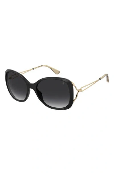 Stuart Weitzman 58mm Polarized Gradient Square Sunglasses In Black