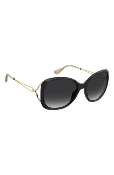 Stuart Weitzman 58mm Polarized Gradient Square Sunglasses In Black