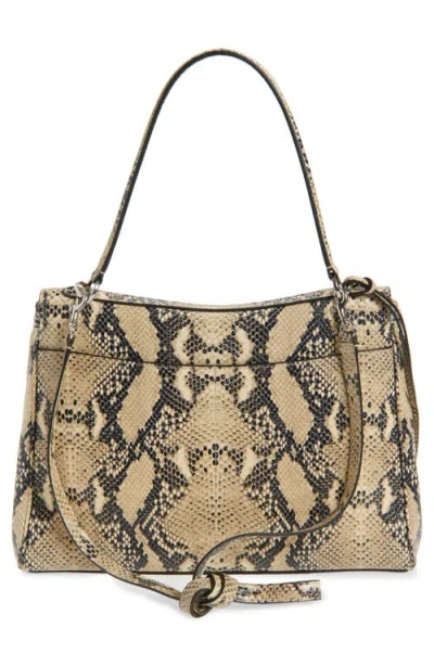 Balenciaga Medium Rodeo Python Print Leather Top Handle Bag In Brown