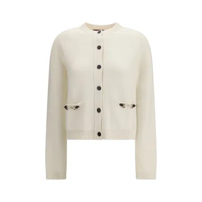 Gucci Women Wool And Cashmere Cardigan With Metal Horsebit In Neutral