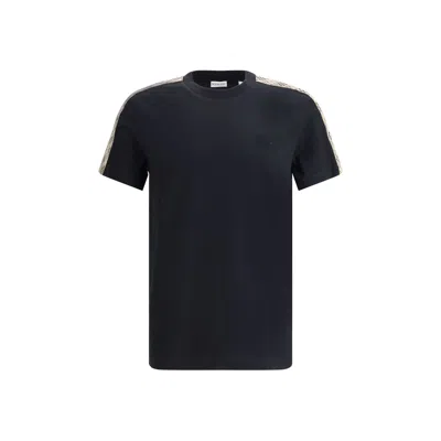 Burberry Ekd Embroidered Checked-band T-shirt In Black
