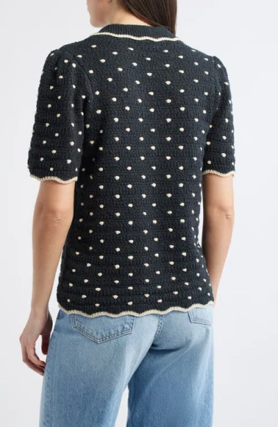 Wit & Wisdom Dot Collar Sweater In Black