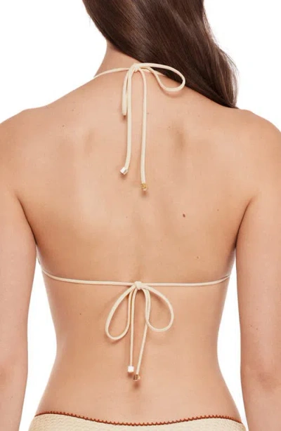 Steve Madden Triangle Bikini Top In White