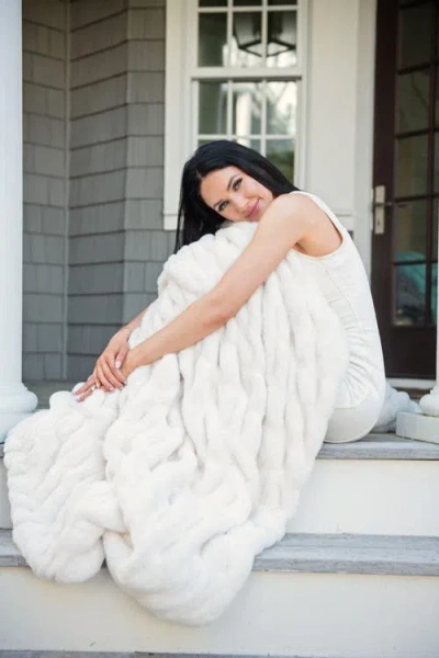 Minky Couture Hugs Cream Blanket In White