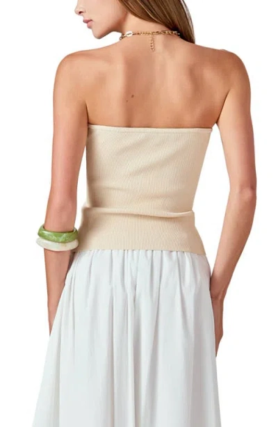 Endless Rose Strapless Rib Top In Neutral