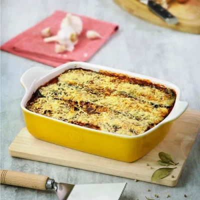 Emile Henry Ceramic Rectangular Baking Dish, 13" X 9" In White