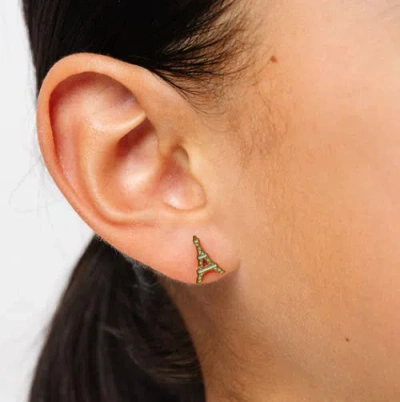 Pip Pop Eiffel Tower Stud Earrings In Gold
