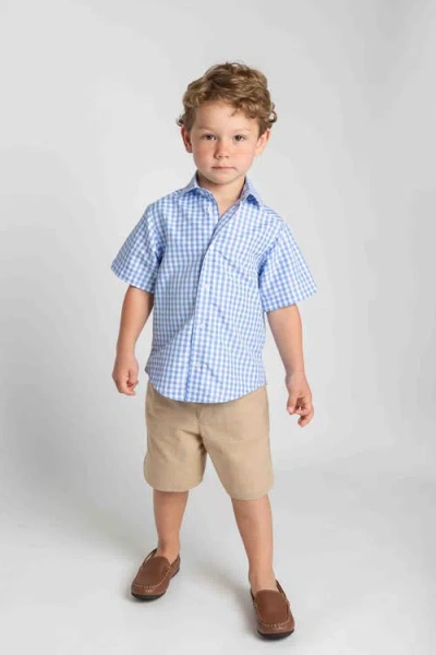 Florence Eiseman Gingham Camp Shirt In Blue