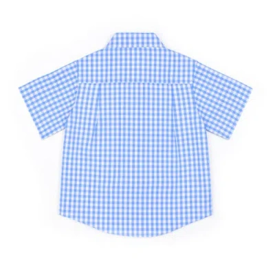 Florence Eiseman Gingham Camp Shirt In Blue