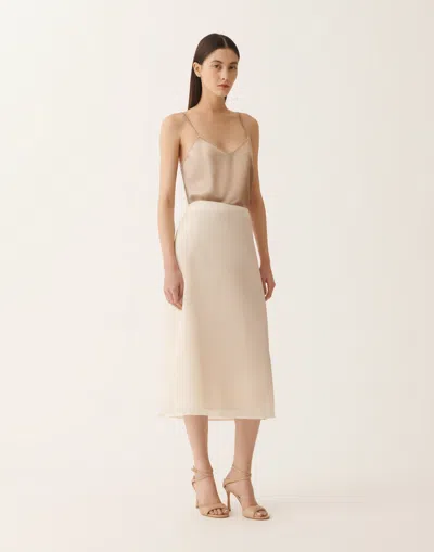Fabiana Filippi Woman Midi Skirt Cream Size 6 Cashmere In White