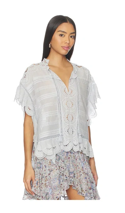Isabel Marant Étoile Payton Lace-trimmed Embroidered Cotton Blouse In Pink
