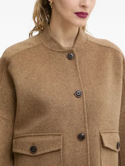 Sessun Button-fastening Patch-pocket Jacket In Brown